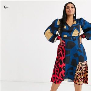 Asos-Liquorish Plus Satin Midi Dress